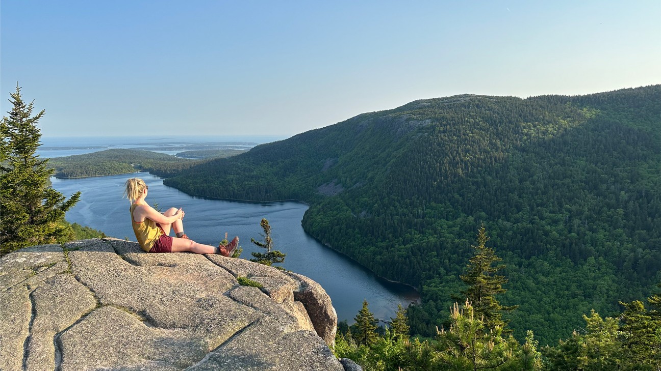 Danielle Overlooking Jordan Pond