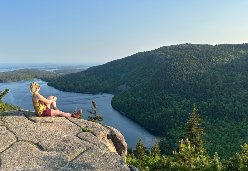 Danielle Overlooking Jordan Pond