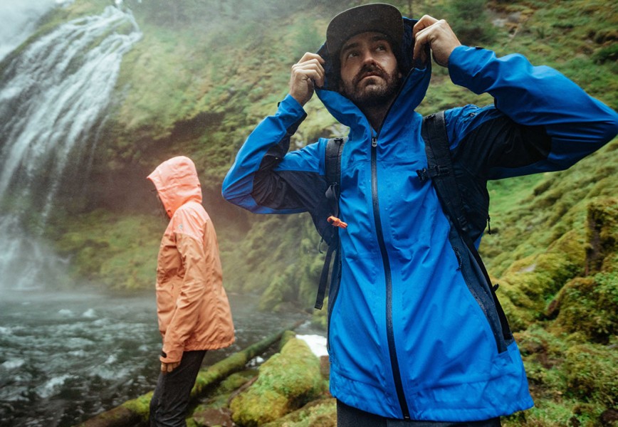 M's The One Shell is the best fall jackets for men near waterfall