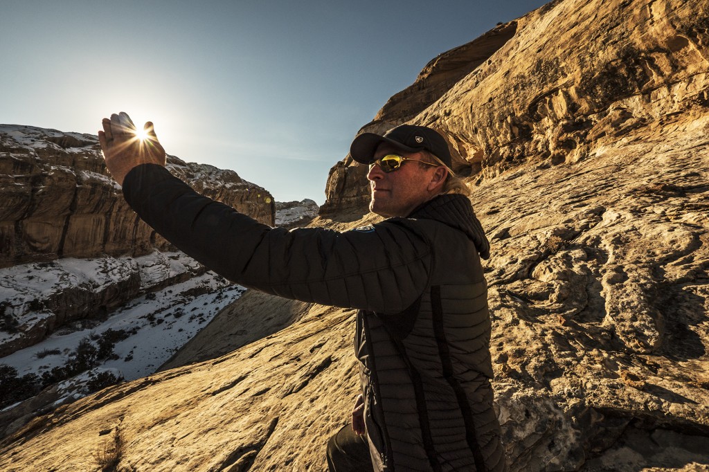 A photo of filmmaker and photographer Gary Orona while on location in wilderness.