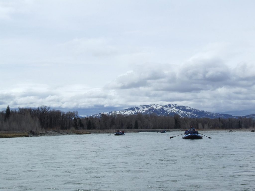 rafts on body of water