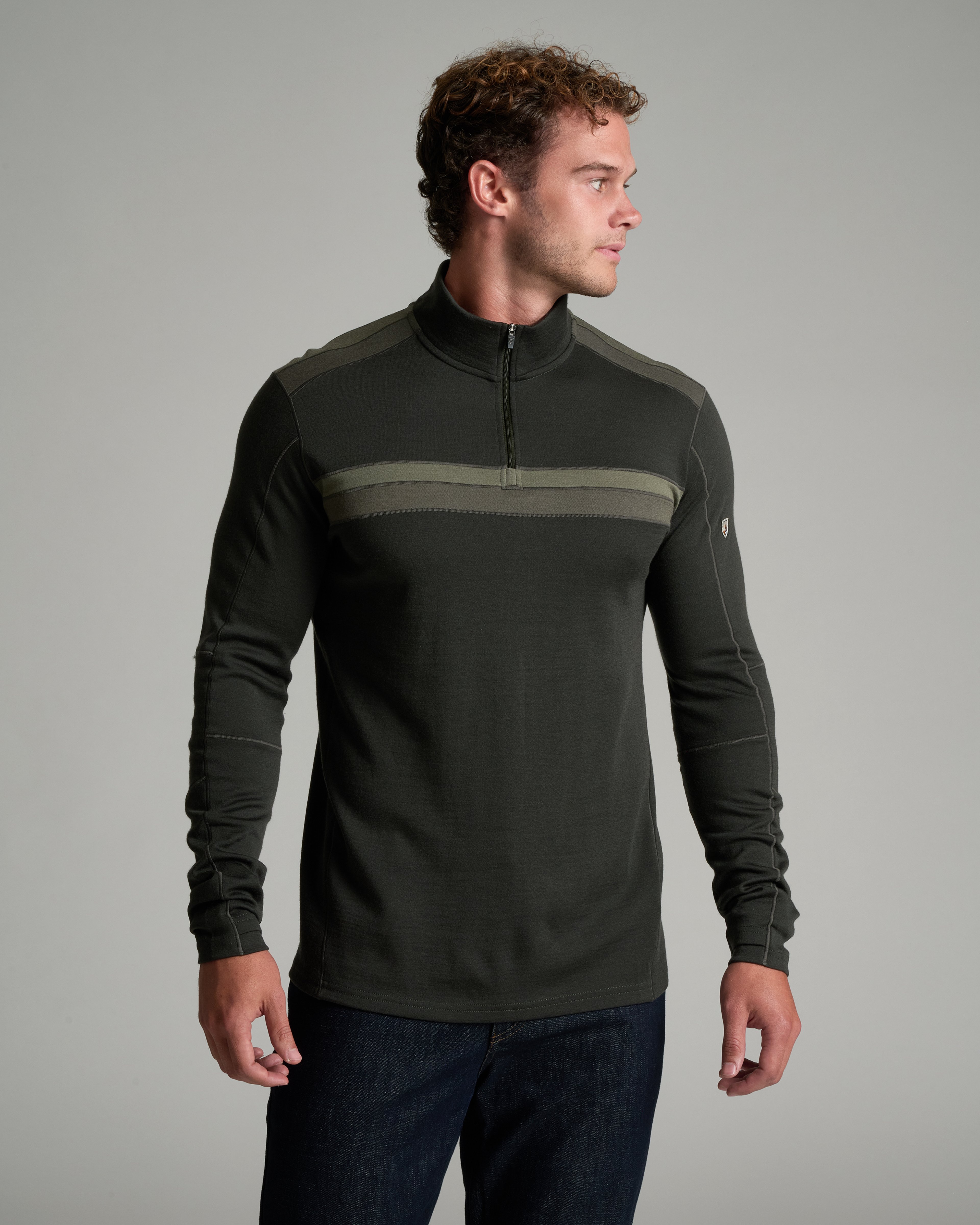 KUHL Light Downhill Racr 1/4 Zip DARK OLIVE Front