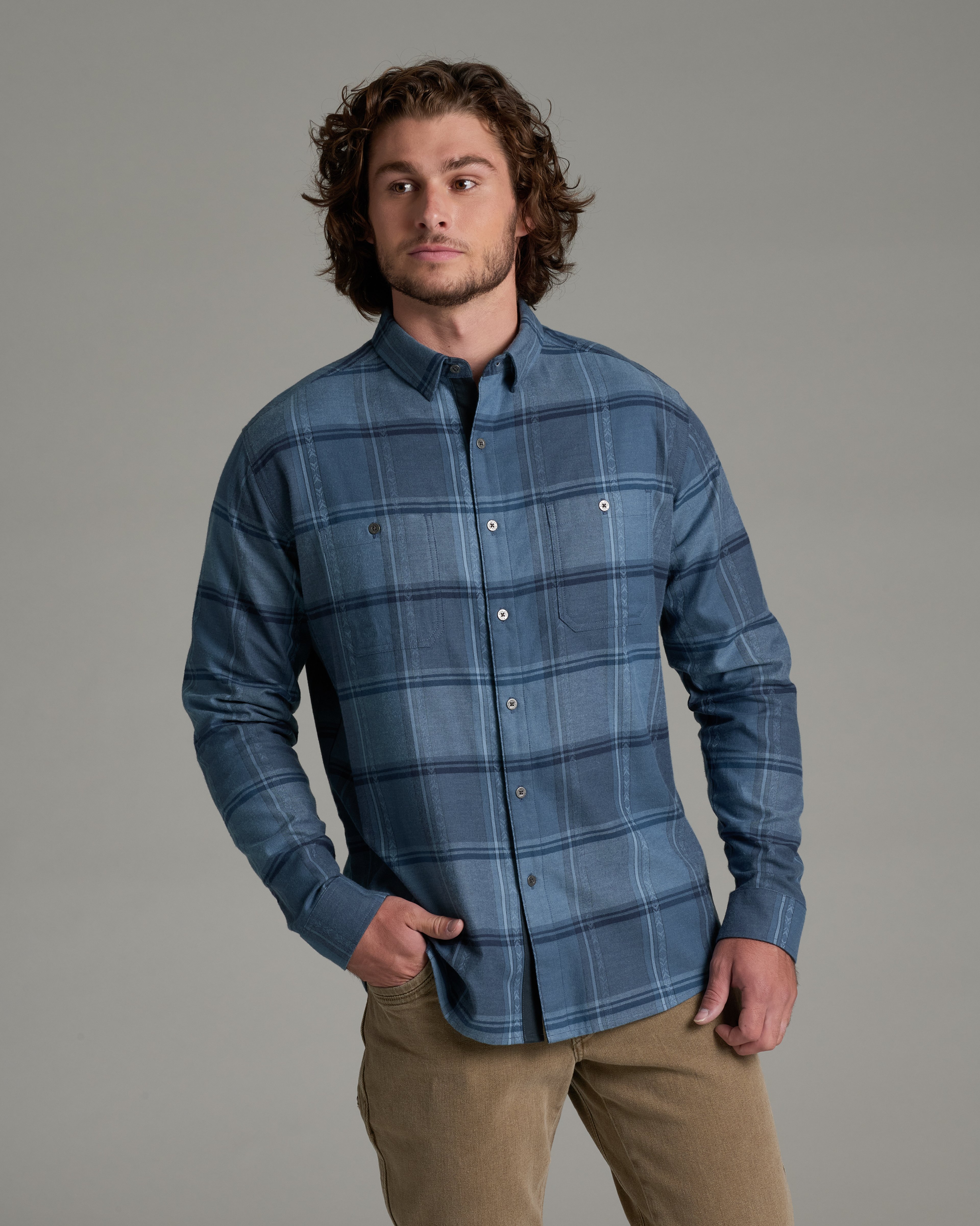 KUHL Fugitive Flannel LS Tall MIXED INDIGO Front