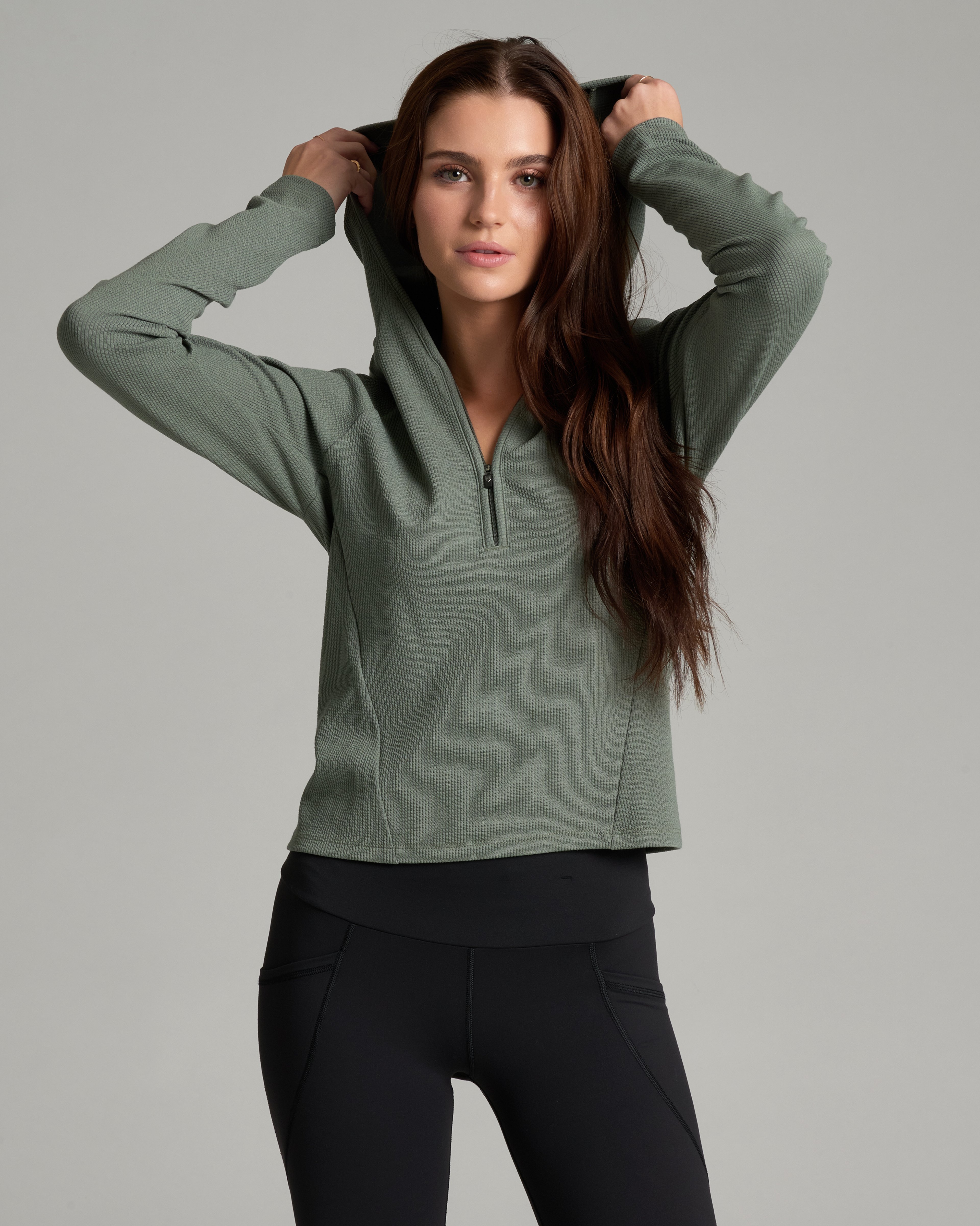 KUHL Remi 1/2 Zip Hoody SOFT PINE Front