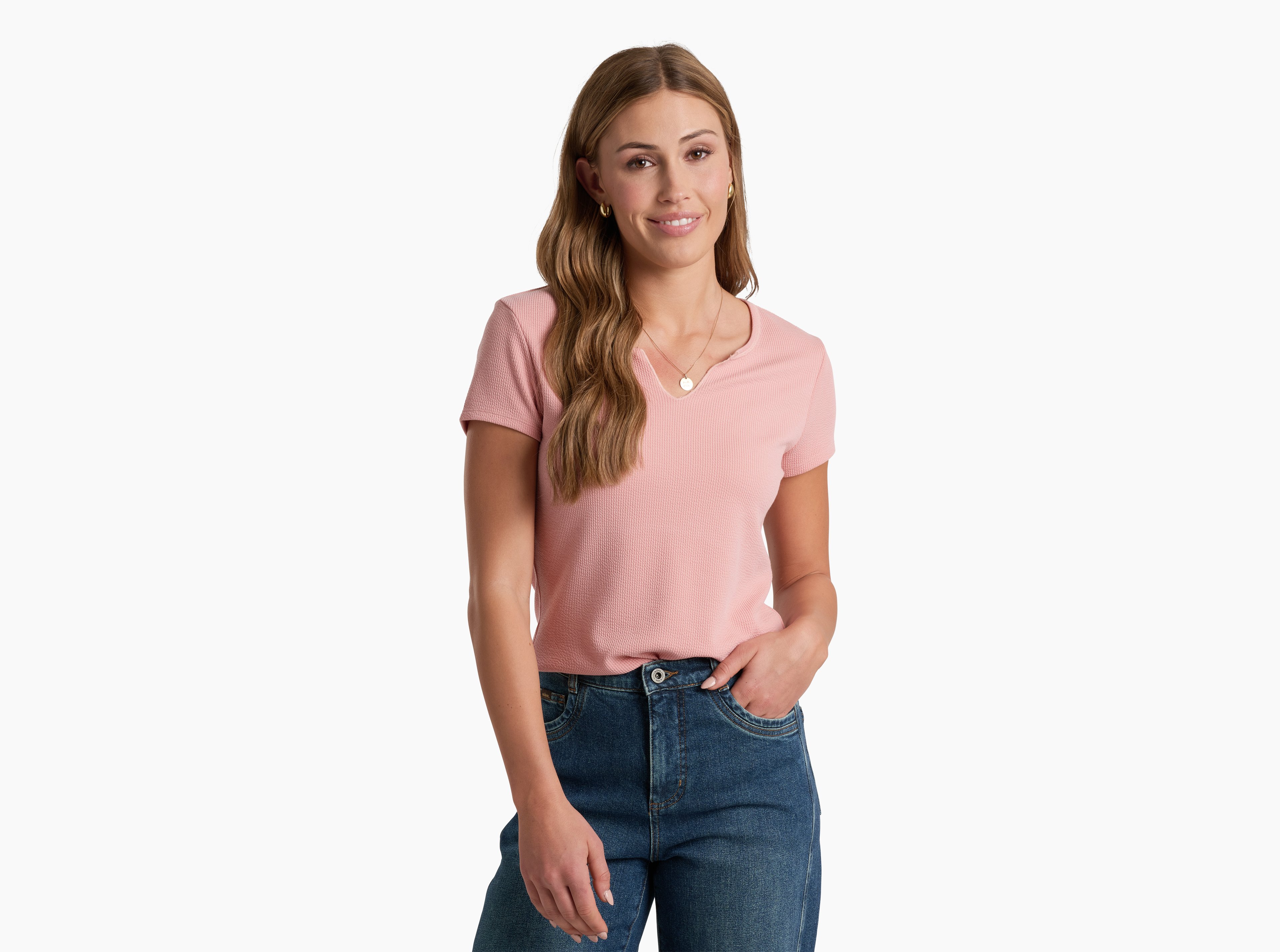 KUHL Remi Notch SS CORAL ROSE Front